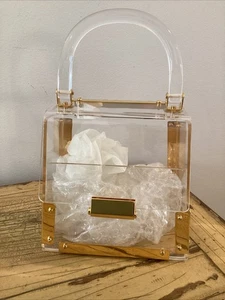 Favolosa borsa a mano vintage LUCITE con ferramenta tono oro💫 - Foto 1 di 9