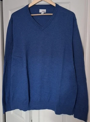 Suéter Para Hombres Sonoma Cuello en V Azul XXL Algodón Ligero Calce Clásico Foto 1 de 3