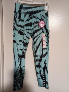 JUSTICE GIRLS PRINT LEGGINGS TECH POCKET ANKLE SIZE 7-8 NWT - Picture 1 of 3