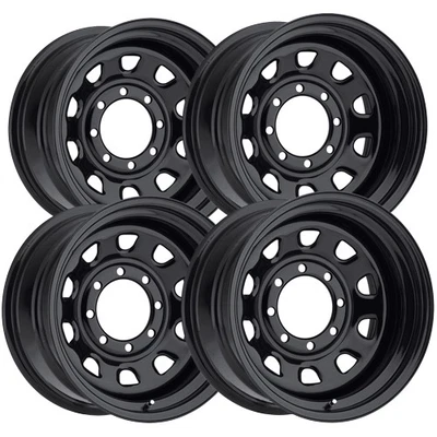 (Set of 4) Vision 84 D Window 16x8 6x5.5" -12mm Gloss Black Wheels Rims 16" Inch Foto 1 de 4