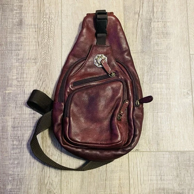 Hermosa Mochila Scully Bandolera Cuero Real Bolso de Hombro Herradura Ecuestre Foto 1 de 4