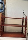Antique Handmade Wood Small 3 Shelves Made Out Of Thread Spools 