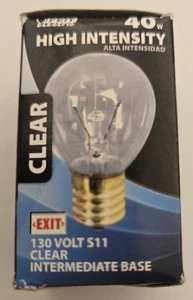 NEW**FEIT ELECTRIC 40 Watt 130V S11 High Intensity Clear Light Bulb 40S11N-130  - Picture 1 of 4