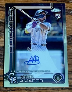 Adael Amador Auto 2025 Topps Chrome RC #RA-AA Rockies Free Ship - Picture 1 of 2