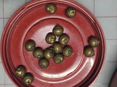 15 Antigue Brass Flower Ball Buttons 1/2" Button - Image 1 of 3