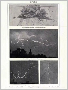 1906: Gewitter: 1 Bildtafel + Text von 1906 - Bild 1 von 1