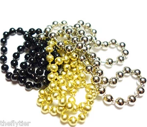 BEAD CHAIN for Eyes : Gold Silver or Black in Small Medium or Large - Fly Tying - Picture 1 of 1