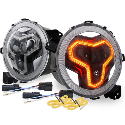 Plug and Play 9 inch LED Headlights High Low Beam DRL for Jeep JL JLU 2018-2023 - Image 1 of 4