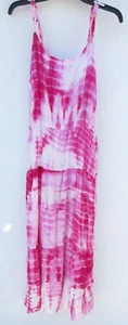 Women's Summer Tie Dye Dress, Pink & White, Medium - FREE SHIPPING - Picture 1 of 2