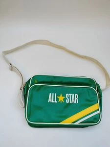 Converse All Star Shoulder Messenger Bag Green Retro Faux Leather - Picture 1 of 10