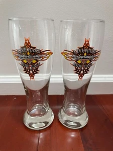 Paar Harley-Davidson Cafe Live Hard Ride Easy Las Vegas Pilsner Biergläser - Bild 1 von 4