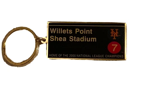 Vintage NY Mets shea stadium willets point subway stop 2000  brass Keychain Cover
