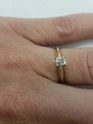 14k Yellow Gold .30ct Princess Square Diamond Engagement Ring - Image 1 of 3