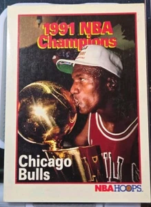 Michael Jordan 1991 NBA CHAMPIONS Chicago Bulls NBA HOOPS (originale) #543 - Foto 1 di 2