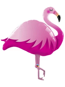 Qualatex Fancy Flamingo Standing Giant Pink Luau 46" Super Shape Foil Balloon - Picture 1 of 1