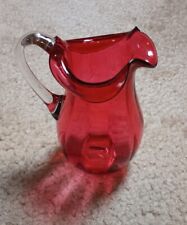 Vintage Hand blown Small glass Pitcher Cranberry