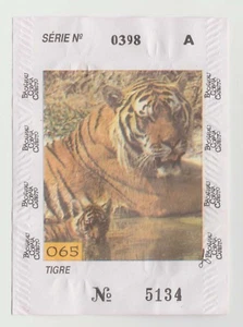 1994 Portugal gum or candy paper wrapper Bacalhau Cobaia #065 - Tiger - Picture 1 of 2