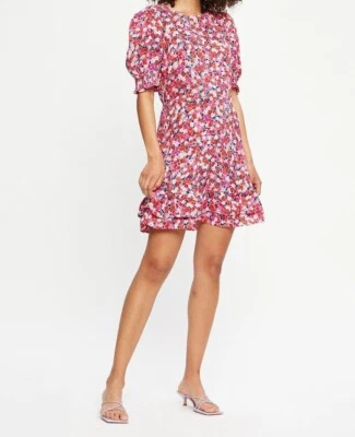 EX DOROTHY PERKINS LADIES PINK FLORAL MINI DRESS TALL FIT NEW (ref 306) SALE