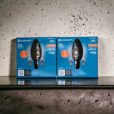 Ecosmart 25-Watt Bright White B11 Dimmable LED Candelabra Base Light Bulbs 3 Pk - Image 1 of 4