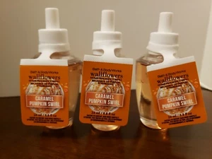 Bath and Body Works CARAMEL PUMPKIN SWIRL Wallflower Refill Bulbs NEW x 3 - Picture 1 of 2