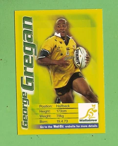 #D138.    SANITARIUM WEETBIX RUGBY UNION CARD - GEORGE GREGAN - Picture 1 of 1