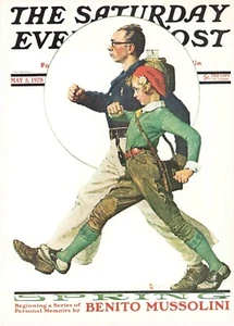 1928 MAY 5 Determined Hikers NORMAN ROCKWELL SATURDAY EVENING POST COVER PRINT - Picture 1 of 3