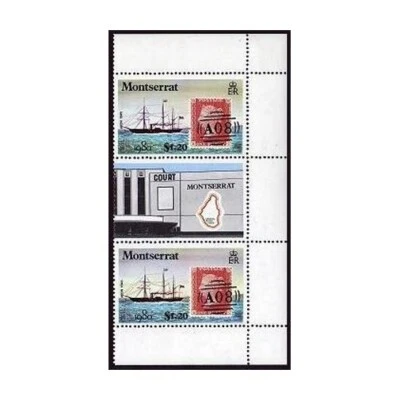 Montserrat 414-419 gutter,MNH.Michel 417-422. LONDON-80.Ships,Planes,Stamps. - Image 1 of 2