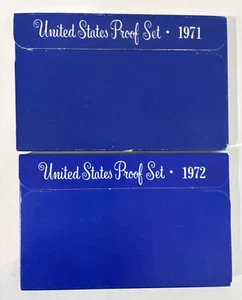 1971 - 1972 United States Proof U.S. Mint Original Packaging Coin Set - Sealed - Picture 1 of 6