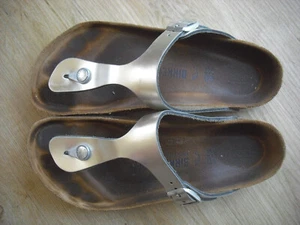 Birkenstock Gizeh 40 normal Leder Softfootbed Silber, nicht oft getragen aber gu - Bild 1 von 4