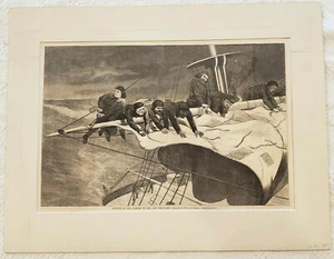 Harper's Weekly "Winter at Sea" Print Drawn by Winslow Homer January 16th, 1869 - Imagen 1 de 10