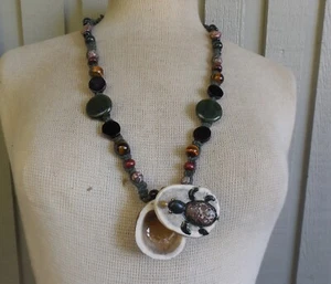 Jasper Bloodstone Turtle Antler Stash Adjustable Hemp Necklace Onyx Tigers Eye - Picture 1 of 12