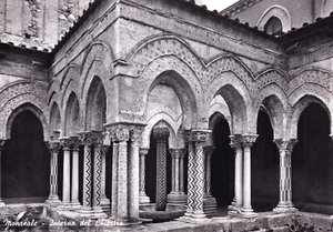 Monreale - Innenraum des Kreuzgangs (groß s/w nicht gereist) - Bild 1 von 2