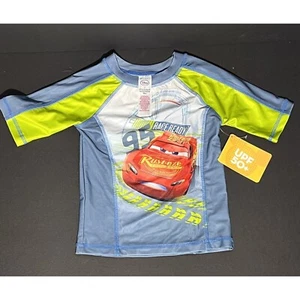 Disney Cars Lightning McQueen Swim Shirt Size 3 Rash Guard UPF 50+ - Picture 1 of 6