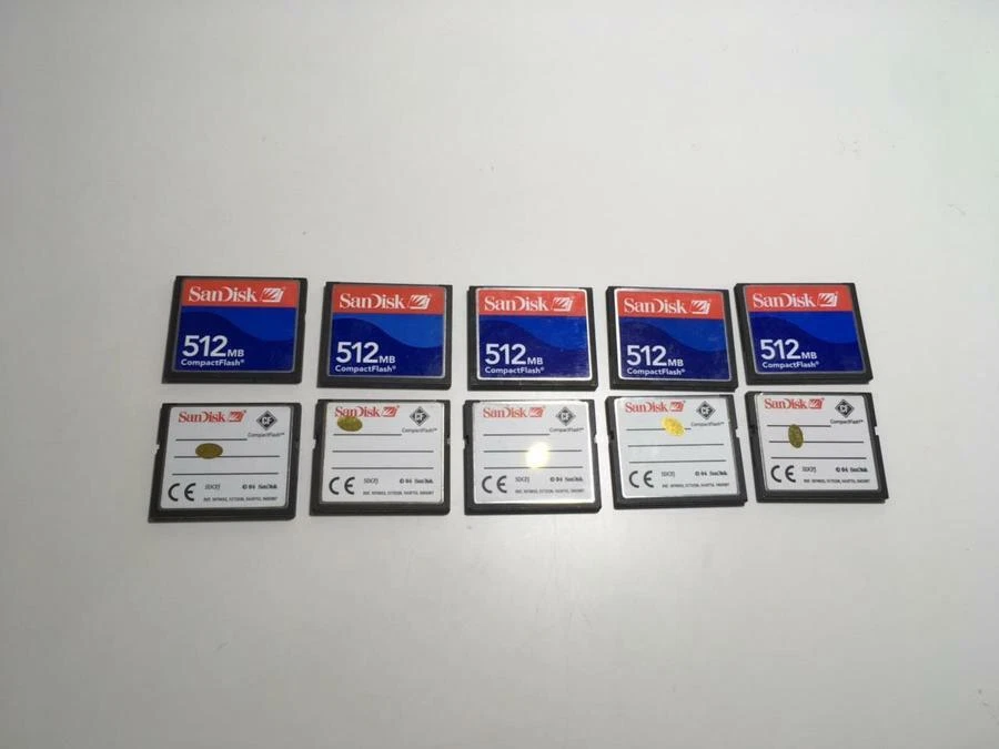 10x Sandisk 512 MB CompactFlash Card (SDCFJ-512-388) - Image 1 of 1