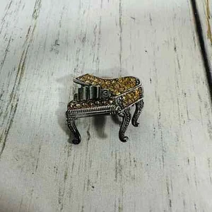Signed DANECRAFT Vintage Silvertone Rhinestones Baby Grand Piano Pin Brooch - Picture 1 of 3