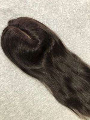 12-20" 6x6.4" Brown Hair Topper, Affordable Women Human Hair Topper - Image 1 of 4
