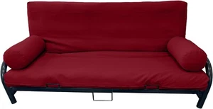 Juego de 3 piezas de funda de colchón futón tamaño completo, refuerzos, funda de cama roja - Imagen 1 de 1