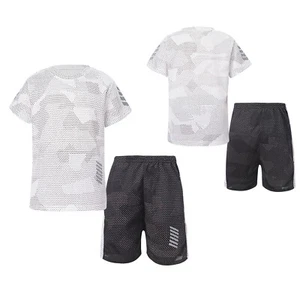 Kids Boys Basketball Tracksuit Quick Dry Athletic T-Shirt with Sports Shorts Set - Picture 1 of 113