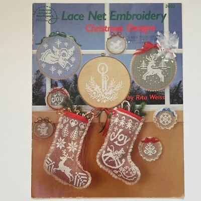 LACE NET EMBROIDERY Christmas Designs by Rita Weiss (1984) # 3033 - Image 1 of 2