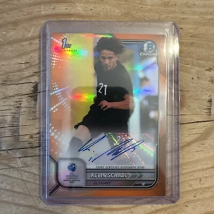 2022 Bowman Chrome UEFA Under 21 KEVIN SCHADE Orange Auto /75 Bowman 1st - Picture 1 of 3