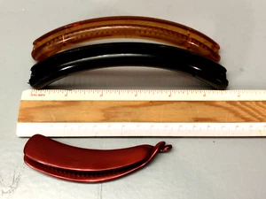 THREE (3) Vintage 1980's Banana Hair Clips - Picture 1 of 4