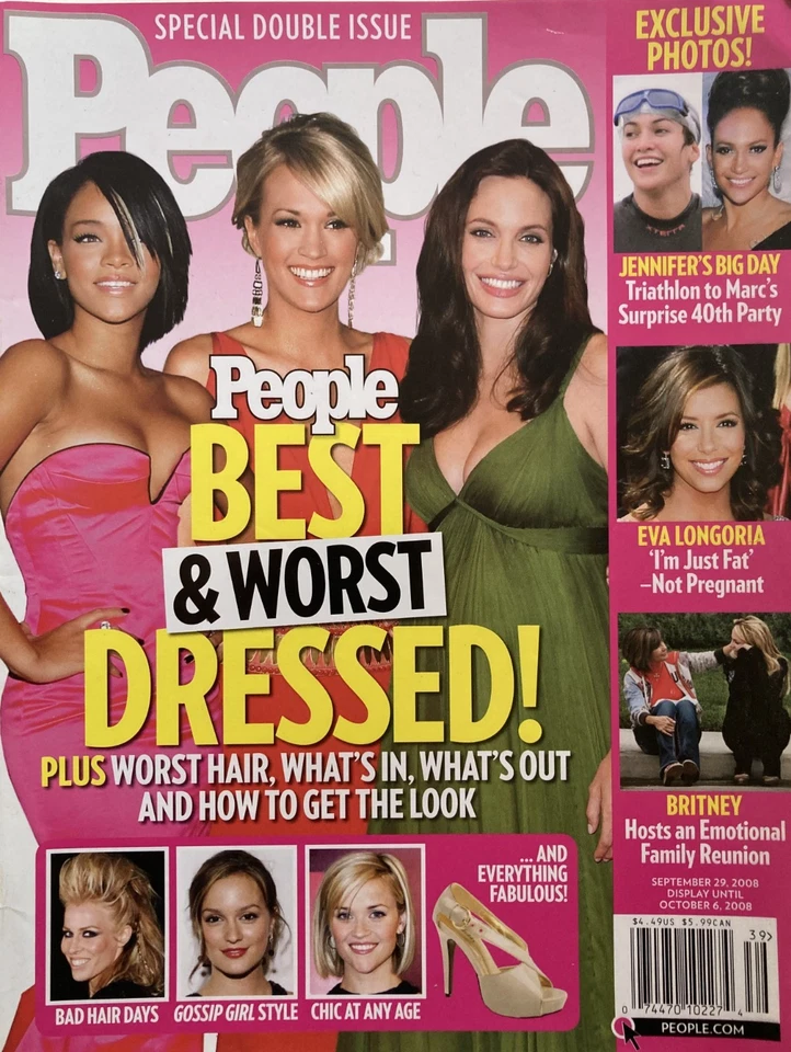 КЭРРИ АНДЕРВУД / РИАННА / АНЖЕЛИНА ДЖОЛИ сентябрь 2008 журнал PEOPLE - Изображение 1 из 1