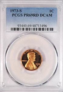 1973 S Lincoln Cent Proof PCGS PR69RD DCAM PF 69 ULTRA CAMEO Frosty Coin 1C - Picture 1 of 2