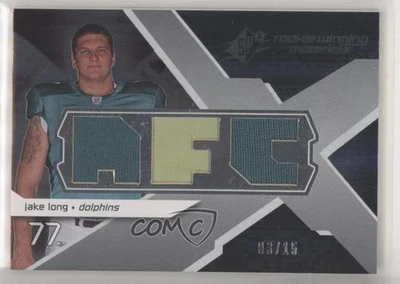 2008 SPx Dual Jersey Conference Letters Numbered to 15 /15 Jake Long #RM-JL RC - Image 1 of 2