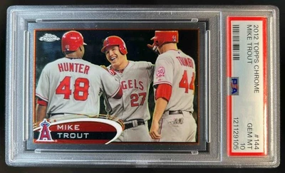 2012 Topps Chrome Mike Trout #144 Angels PSA 10 - Image 1 of 2