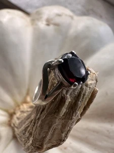 Antiker eleganter Damenring Silber 925 mit rotem Stein Größe 6,5 - Bild 1 von 14