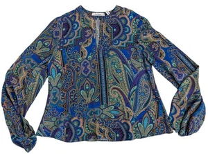 Robert Graham Damen Bluse Elizabeth Paisley Print Größe S Seidenmischung Bunt - Bild 1 von 10