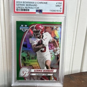 2024 Bowman University Chrome Germie Bernard Green Refractor /99 PSA 9 - Picture 1 of 4