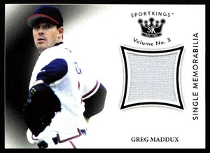 Greg Maddux 2021 Sportkings Volume 3 Memorabilia Game Worn Relic SM-GM Braves - Picture 1 of 2