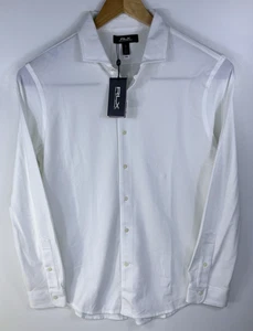 New RLX Ralph Lauren Button Shirt Concept White Golf Performance Stretch  Mens L - Picture 1 of 7